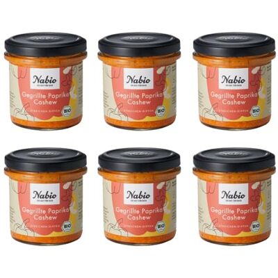 NABIO Mediterraner Aufstrich Gegrillte Paprika Cashew I vegan I (6 x 135g) NABIO Mediterraner Aufstrich Gegrillte Paprika Cashew I vegan I (6 x 135g)