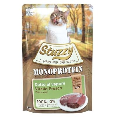 Stuzzy , Monoprotein, Getreide- und Glutenfrei, Vollwertige Feuchtnahrung für Erwachsene Katzen mit Kalb, in Paté (20 Beutel à 85 g) Stuzzy , Monoprotein, Getreide- und Glutenfrei, Vollwertige Feuchtnahrung für Erwachsene Katzen mit Kalb, in Paté (20 Beutel à 85 g)