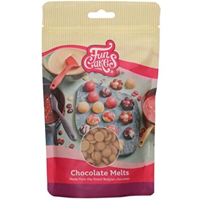 FunCakes Chocolate Melts Schmelzschokolade, Gold, 200 g Schoko-Melts aus echter belgischer Schokolade, Vielseitig Einsetzbar, Schmelzen im Wasserbad oder Mikrowelle FunCakes Chocolate Melts Schmelzschokolade, Gold, 200 g Schoko-Melts aus echter belgischer Schokolade, Vielseitig Einsetzbar, Schmelzen im Wasserbad oder Mikrowelle