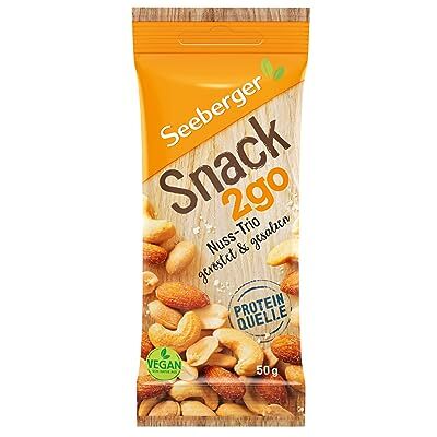 Seeberger Snack2go Nuss-Trio: Nuss-Kern-Mischung aus knackigen Mandeln, Erdnüssen und Cashewkernen leckerer Begleiter in handlicher Größe geröstet & gesalzen, vegan (12 x 50 g) Seeberger Snack2go Nuss-Trio: Nuss-Kern-Mischung aus knackigen Mandeln, Erdnüssen und Cashewkernen leckerer Begleiter in handlicher Größe geröstet & gesalzen, vegan (12 x 50 g)