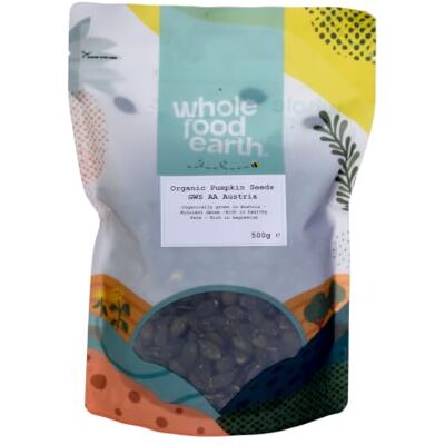 Wholefood Earth Organic Pumpkin Seeds GWS AA Austria 500g Raw GMO Free Vegan High Fibre High Protein Certified Organic Wholefood Earth Organic Pumpkin Seeds GWS AA Austria 500g Raw GMO Free Vegan High Fibre High Protein Certified Organic