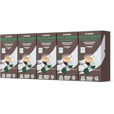 Amazon Ristretto Intenso Kaffeekapseln Nespresso Kompatibel, 100 Kapseln (5 Packungen x 20) Rainforest Alliance Zertifiziert Amazon Ristretto Intenso Kaffeekapseln Nespresso Kompatibel, 100 Kapseln (5 Packungen x 20) Rainforest Alliance Zertifiziert