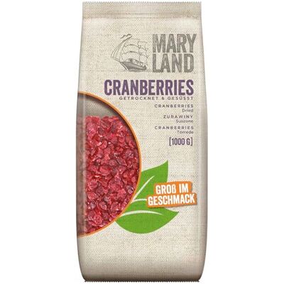 Maryland Cranberries (ganze) 1000g Vorratspackung – Getrocknete Cranberries – Perfekt zum Backen oder Snacken (1 x 1000g) Maryland Cranberries (ganze) 1000g Vorratspackung – Getrocknete Cranberries – Perfekt zum Backen oder Snacken (1 x 1000g)