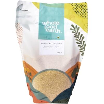 Wholefood Earth Bio-Hirse 2 kg GVO-frei Vegan Ballaststoffreich Zertifiziert biologisch Wholefood Earth Bio-Hirse 2 kg GVO-frei Vegan Ballaststoffreich Zertifiziert biologisch
