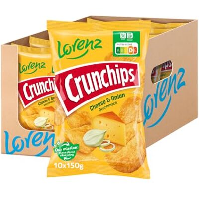 Lorenz Snack World LORENZ Crunchips Cheese & Onion 10 x 150g vegetarisch Lorenz Snack World LORENZ Crunchips Cheese & Onion 10 x 150g vegetarisch