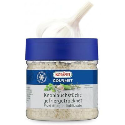 Kotanyi Gourmet Knoblauchstücke gefriergetrocknet wie erntefrisch, würzig-intensiv, scharf, 400 ml Kotanyi Gourmet Knoblauchstücke gefriergetrocknet wie erntefrisch, würzig-intensiv, scharf, 400 ml