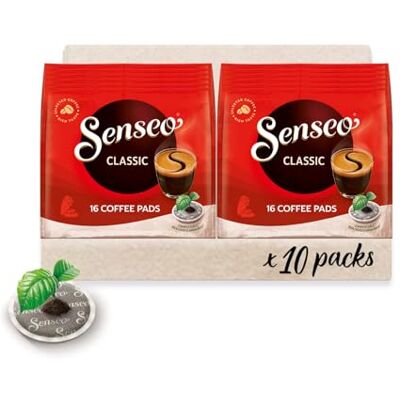 Senseo Pads Classic, 10 x 16 Getränke, 160 Kaffeepads, Mittlere Röstung Senseo Pads Classic, 10 x 16 Getränke, 160 Kaffeepads, Mittlere Röstung