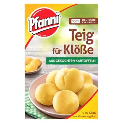 Pfanni Teig für Klöße aus gekochten Kartoffeln, 9 x 275 g für ein leckeres Kartoffelgericht mit 100% deutschen Kartoffeln Pfanni Teig für Klöße aus gekochten Kartoffeln, 9 x 275 g für ein leckeres Kartoffelgericht mit 100% deutschen Kartoffeln
