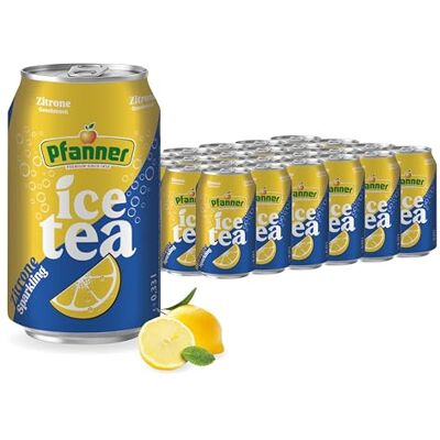 Pfanner Eistee Lemon Sparkling Dose im Vorratspack – Kohlensäurehaltiger IceTea mit Zitronengeschmack (24 x 0,33 l) Pfanner Eistee Lemon Sparkling Dose im Vorratspack – Kohlensäurehaltiger IceTea mit Zitronengeschmack (24 x 0,33 l)