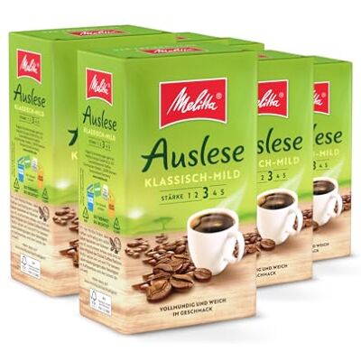 Melitta Auslese Klassisch-Mild, Filterkaffee, Stärke 3/5, 6 x 500g Mittlere Röstung, ideal für Filterkaffeemaschienen Melitta Auslese Klassisch-Mild, Filterkaffee, Stärke 3/5, 6 x 500g Mittlere Röstung, ideal für Filterkaffeemaschienen