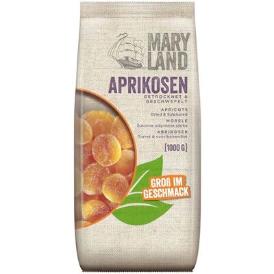 Maryland Aprikosen 1000g Vorratspackung – Aprikosen geschwefelt, vegan, fruchtig süß– Im Vorratspack genießen (1 x 1000g) Maryland Aprikosen 1000g Vorratspackung – Aprikosen geschwefelt, vegan, fruchtig süß– Im Vorratspack genießen (1 x 1000g)