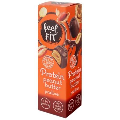 feel fit Protein Erdnussbutter-Pralinen in hochwertiger Milchschokolade, ohne Zuckerzusatz, 17% Eiweiß,12-er Pack (12 x 33 g) feel fit Protein Erdnussbutter-Pralinen in hochwertiger Milchschokolade, ohne Zuckerzusatz, 17% Eiweiß,12-er Pack (12 x 33 g)