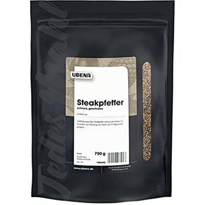Ubena Foodservice Steakpfeffer schwarz geschrotet 750 g im Beutel Im wiederverschließbaren Vorratsbeutel Für Großverbraucher, Restaurants und Gastronomie Ubena Foodservice Steakpfeffer schwarz geschrotet 750 g im Beutel Im wiederverschließbaren Vorratsbeutel Für Großverbraucher, Restaurants und Gastronomie