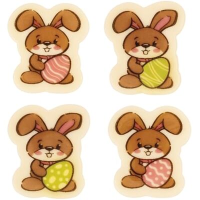 Günthart 128 Stück Osterhasen Aufleger aus weißer Schokolade, 1er Pack (1 x 298 gr) Günthart 128 Stück Osterhasen Aufleger aus weißer Schokolade, 1er Pack (1 x 298 gr)