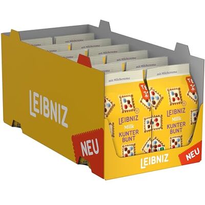 Leibniz Kunterbunt Milk, 12er Pack, knusprige Kekse mit Milchcreme und Schokolinsen (12 x 125 g Leibniz Kunterbunt Milk, 12er Pack, knusprige Kekse mit Milchcreme und Schokolinsen (12 x 125 g