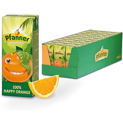 Pfanner Happy Orange (30 x 200 ml) – 100% Orangensaft für Kinder im Trinkpäckchen – ohne Zuckerzusatz Vorratspack Pfanner Happy Orange (30 x 200 ml) – 100% Orangensaft für Kinder im Trinkpäckchen – ohne Zuckerzusatz Vorratspack