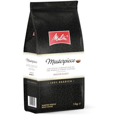 Melitta Masterpiece Raritäten-Kaffee, 1 kg, Ganze Kaffee-Bohnen, ungemahlen, 100% Arabica, Medium Roast, geröstet in Deutschland, Stärke 3,5 Melitta Masterpiece Raritäten-Kaffee, 1 kg, Ganze Kaffee-Bohnen, ungemahlen, 100% Arabica, Medium Roast, geröstet in Deutschland, Stärke 3,5