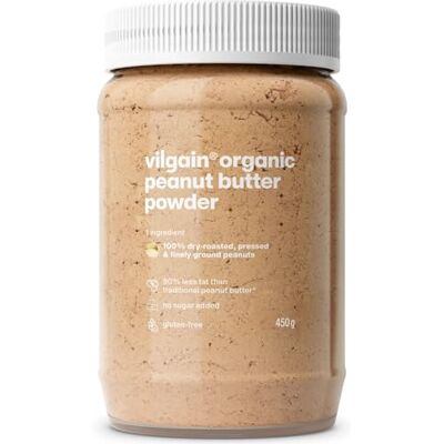 Vilgain 100% BIO Erdnussbutter Pulver 450g Zuckerfrei mit 2x Weniger Kalorien Ideal für Smoothies & Porridge Reich an Eiweiß & Ballaststoffen Vilgain 100% BIO Erdnussbutter Pulver 450g Zuckerfrei mit 2x Weniger Kalorien Ideal für Smoothies & Porridge Reich an Eiweiß & Ballaststoffen