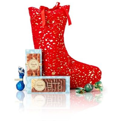 Venchi Weihnachtsstrumpf mit Schokoladen und Milchsnacks, gefüllt mit "Piemont-Haselnuss", glutenfrei, ohne Konservierungsstoffe und Farbstoffe, 189 g, ideale Geschenkidee zu Weihnachten Venchi Weihnachtsstrumpf mit Schokoladen und Milchsnacks, gefüllt mit "Piemont-Haselnuss", glutenfrei, ohne Konservierungsstoffe und Farbstoffe, 189 g, ideale Geschenkidee zu Weihnachten