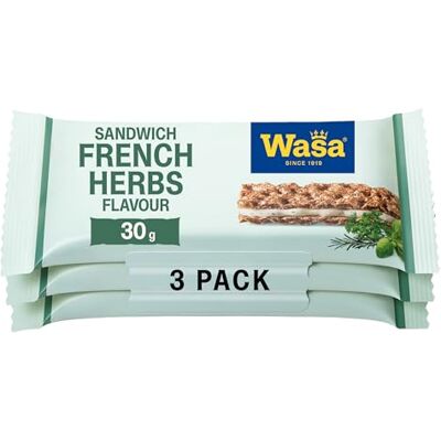 Wasa Knäckebrot Sandwich Cheese & French Herbs Multipack, 8 x 90g Wasa Knäckebrot Sandwich Cheese & French Herbs Multipack, 8 x 90g