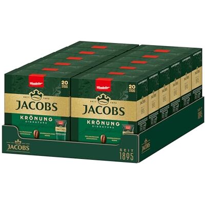 Jacobs Krönung löslicher Bohnenkaffee als Stick, Instant Kaffee, 12 x 20 Einzelportion à 1,8 g, für 240 Getränke Jacobs Krönung löslicher Bohnenkaffee als Stick, Instant Kaffee, 12 x 20 Einzelportion à 1,8 g, für 240 Getränke