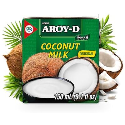 Aroy-D Kokosnussmilch I Cremige Kokosmilch zum Kochen & Backen I 100% Vegan & Laktosefrei I Ideal für Currys, Desserts, Smoothies & Cocktails I 6 x 150 ml Aroy-D Kokosnussmilch I Cremige Kokosmilch zum Kochen & Backen I 100% Vegan & Laktosefrei I Ideal für Currys, Desserts, Smoothies & Cocktails I 6 x 150 ml