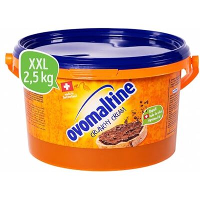 OVOMALTINE Crunchy Cream Brotaufstrich einzigartig knusprige Schoko-Creme ohne Palmöl süßer Aufstrich mit knusprigen Stückchen hergestellt in der Schweiz (1 x 2,5 kg Eimer) OVOMALTINE Crunchy Cream Brotaufstrich einzigartig knusprige Schoko-Creme ohne Palmöl süßer Aufstrich mit knusprigen Stückchen hergestellt in der Schweiz (1 x 2,5 kg Eimer)