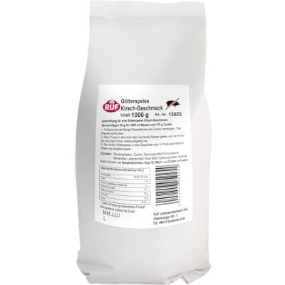 RUF Götterspeise Rindergelatine Kirsche, roter Wackelpudding ohne Schweinegelatine mit Kirsch Geschmack, Götterspeisepulver Gelatine Rind, 1 x 1000g RUF Götterspeise Rindergelatine Kirsche, roter Wackelpudding ohne Schweinegelatine mit Kirsch Geschmack, Götterspeisepulver Gelatine Rind, 1 x 1000g