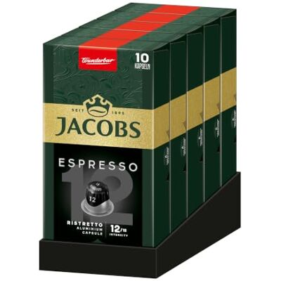 Jacobs Kaffeekapseln Espresso Ristretto, Intensität 12/12, 10 x 10 Getränke, Nespresso* kompatible Kaffee Kapseln, 100 Kapseln Jacobs Kaffeekapseln Espresso Ristretto, Intensität 12/12, 10 x 10 Getränke, Nespresso* kompatible Kaffee Kapseln, 100 Kapseln