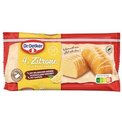 Dr. Oetker fertige kleine Zitronenkuchen 4er, 5 x 4 Stück à 35 g, Mini Zitronen-Rührkuchen mit Zitronen-Fettglasur, einzeln verpackt, sofort verzehrfertig, ideal für unterwegs Dr. Oetker fertige kleine Zitronenkuchen 4er, 5 x 4 Stück à 35 g, Mini Zitronen-Rührkuchen mit Zitronen-Fettglasur, einzeln verpackt, sofort verzehrfertig, ideal für unterwegs
