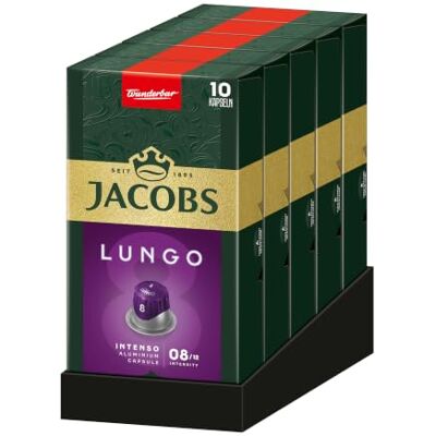 Jacobs Kaffeekapseln Lungo Intenso, Intensität 8/12, 10 x 10 Getränke, Nespresso* kompatible Kaffee Kapseln, 100 Kapseln Jacobs Kaffeekapseln Lungo Intenso, Intensität 8/12, 10 x 10 Getränke, Nespresso* kompatible Kaffee Kapseln, 100 Kapseln