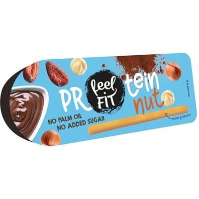 feel fit Protein nut & mini grissini, leckeren Haselnuss-Kakao-Creme und 7 knusprigen Brotsticks, Protein-Snack ohne Zuckerzusatz und ohne Palmöl (15 x 25 g) feel fit Protein nut & mini grissini, leckeren Haselnuss-Kakao-Creme und 7 knusprigen Brotsticks, Protein-Snack ohne Zuckerzusatz und ohne Palmöl (15 x 25 g)