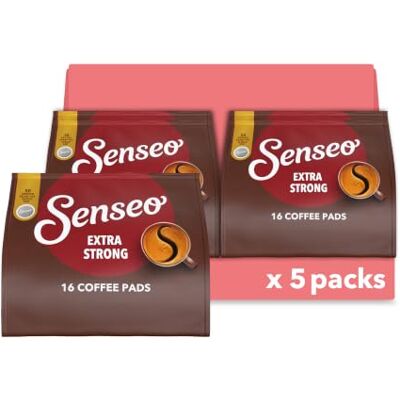 Senseo Pads Extra Strong, 5 x 16 Getränke, 80 Kaffeepads (Verpackungsdesign kann abweichen) Senseo Pads Extra Strong, 5 x 16 Getränke, 80 Kaffeepads (Verpackungsdesign kann abweichen)