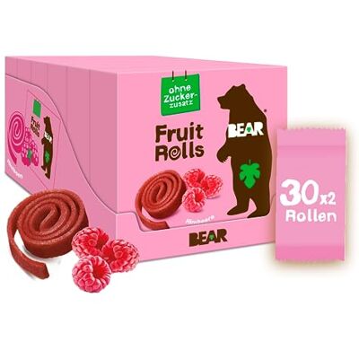 BEAR Fruchtrollen Himbeere 100% Natürliche Inhaltsstoffe 30x20g (600g) BEAR Fruchtrollen Himbeere 100% Natürliche Inhaltsstoffe 30x20g (600g)