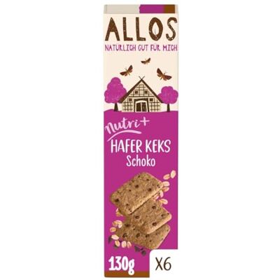 Allos Bio Haferkeks Schoko Knuspriger Vollkornkeks 6 x 130 g Allos Bio Haferkeks Schoko Knuspriger Vollkornkeks 6 x 130 g