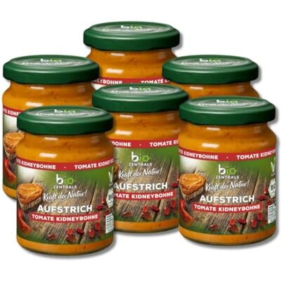 bioZentrale Brotaufstrich Tomate Kidneybohne 6 x 125 g vegan, glutenfrei & laktosefrei mit 28% Kidneybohnen cremig aromatisch lecker auf Brot oder zum Verfeinern von Gerichten bioZentrale Brotaufstrich Tomate Kidneybohne 6 x 125 g vegan, glutenfrei & laktosefrei mit 28% Kidneybohnen cremig aromatisch lecker auf Brot oder zum Verfeinern von Gerichten