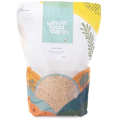 Wholefood Earth Sojabohnen – GMO frei – natürlich – vegan – milchfrei – ohne Zuckerzusatz, 3 kg Wholefood Earth Sojabohnen – GMO frei – natürlich – vegan – milchfrei – ohne Zuckerzusatz, 3 kg