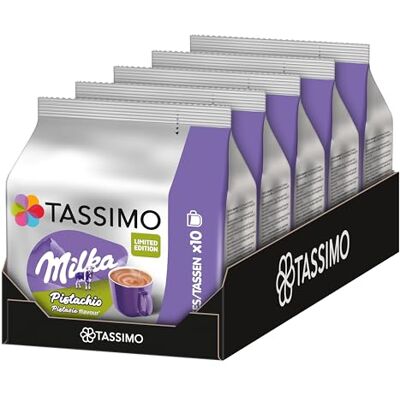Tassimo Kapseln Milka Pistazie, 5 x 10 Pads, 50 Kakaokapseln Tassimo Kapseln Milka Pistazie, 5 x 10 Pads, 50 Kakaokapseln