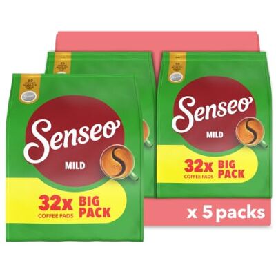 Senseo Pads Mild, Vorratspackung, 5 x 32 Getränke, 160 Kaffeepads (Verpackungsdesign kann abweichen) Senseo Pads Mild, Vorratspackung, 5 x 32 Getränke, 160 Kaffeepads (Verpackungsdesign kann abweichen)