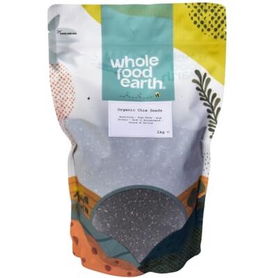 Wholefood Earth Bio-Chiasamen – 1 kg Roh GVO-frei Vegan Ballaststoffquelle Zertifiziert biologisch Wholefood Earth Bio-Chiasamen – 1 kg Roh GVO-frei Vegan Ballaststoffquelle Zertifiziert biologisch