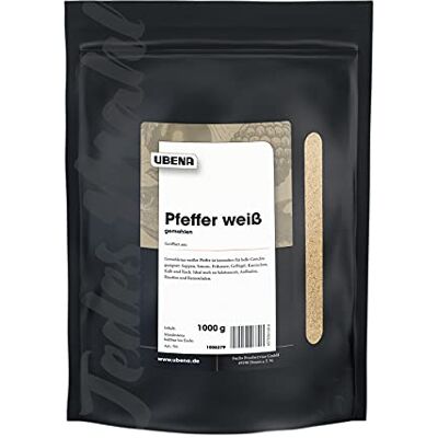 Ubena Foodservice Pfeffer weiß gemahlen 1 kg im großen Beutel Im wiederverschließbaren Vorratsbeutel Für Großverbraucher, Restaurants und Gastronomie Ubena Foodservice Pfeffer weiß gemahlen 1 kg im großen Beutel Im wiederverschließbaren Vorratsbeutel Für Großverbraucher, Restaurants und Gastronomie
