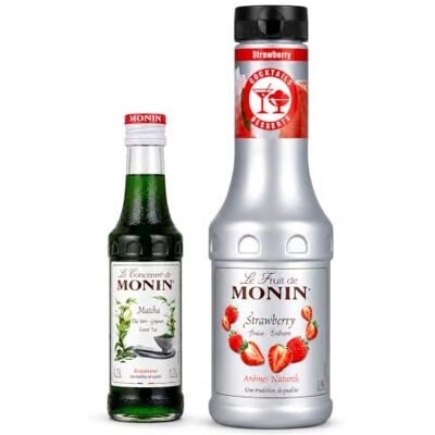MONIN Strawberry Matcha Set Matcha Tee Konzentrat & Erdbeer Fruchtpüree Zweiteiliges Bundle für Strawberry Matcha Latte, Iced Drinks, Smoothies und Bubble Tea in Barista-Qualität von MONIN Strawberry Matcha Set Matcha Tee Konzentrat & Erdbeer Fruchtpüree Zweiteiliges Bundle für Strawberry Matcha Latte, Iced Drinks, Smoothies und Bubble Tea in Barista-Qualität von
