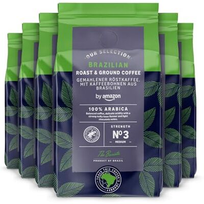 Amazon Brasilianischer gerösteter und gemahlener Kaffee, mittelgeröstet, 1,36 kg (6 Packungen à 227 g), Rainforest Alliance zertifiziert Amazon Brasilianischer gerösteter und gemahlener Kaffee, mittelgeröstet, 1,36 kg (6 Packungen à 227 g), Rainforest Alliance zertifiziert