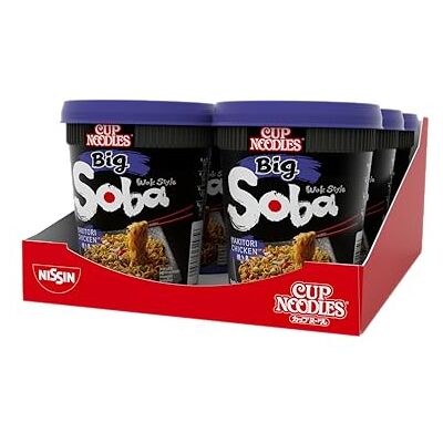 NISSIN Cup Noodles Soba Big Yakitori Chicken Instant-Nudeln 6er Pack Klassisch-würziger Yakisoba-Geschmack, kombiniert mit leckerem Gemüse und Nudeln im praktischen Becher fertig in 3 Minuten! NISSIN Cup Noodles Soba Big Yakitori Chicken Instant-Nudeln 6er Pack Klassisch-würziger Yakisoba-Geschmack, kombiniert mit leckerem Gemüse und Nudeln im praktischen Becher fertig in 3 Minuten!
