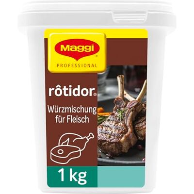 NESTLE PROFESSIONAL Maggi Rôtidor Universal Würzmischung o.k.A. für Fleisch und Gemüse, Trockenmarinade zum Grillen und Braten, 1er Pack (1 x 1kg Gastro Box) NESTLE PROFESSIONAL Maggi Rôtidor Universal Würzmischung o.k.A. für Fleisch und Gemüse, Trockenmarinade zum Grillen und Braten, 1er Pack (1 x 1kg Gastro Box)