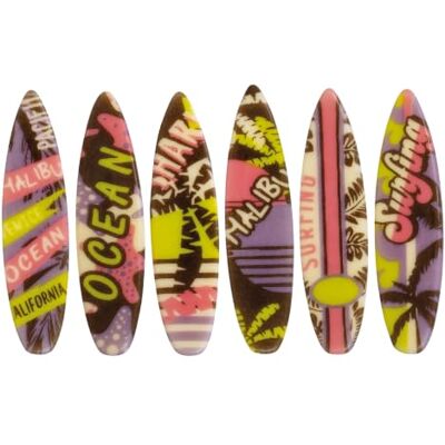 Günthart 96 Stück Surfbretter weiße Schokolade sortiert bunt Material Schokolade für Backdekoration 1er Set Gewicht 240 gr Günthart 96 Stück Surfbretter weiße Schokolade sortiert bunt Material Schokolade für Backdekoration 1er Set Gewicht 240 gr