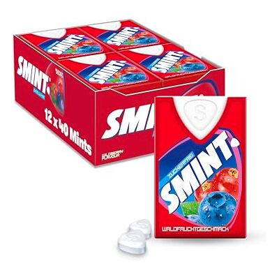 Smint Waldfrucht, 12 Dispenser mit je 40 Wildberry-Pastillen, zuckerfreie Mints für über 2 Stunden frischen Atem (12 x 40 Stück) Smint Waldfrucht, 12 Dispenser mit je 40 Wildberry-Pastillen, zuckerfreie Mints für über 2 Stunden frischen Atem (12 x 40 Stück)