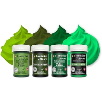 Sugarflair Colours Sugarflair Paste Colour Lebensmittelfarben, Green, Set/4 Sugarflair Colours Sugarflair Paste Colour Lebensmittelfarben, Green, Set/4