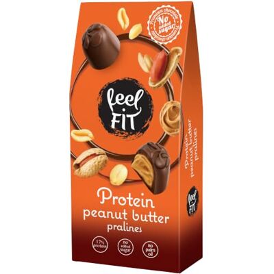 feel fit Protein Erdnussbutter-Pralinen in hochwertiger Milchschokolade Ohne Zuckerzusatz, 17% Eiweiß, 4-er Pack (4 x 66 g) feel fit Protein Erdnussbutter-Pralinen in hochwertiger Milchschokolade Ohne Zuckerzusatz, 17% Eiweiß, 4-er Pack (4 x 66 g)
