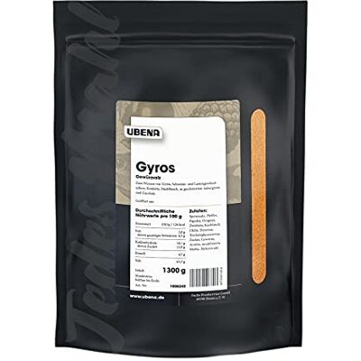 Ubena Gyros Gewürzsalz im wiederverschließbaren Vorratsbeutel, 1er Pack (1 x 1.3 kg) Ubena Gyros Gewürzsalz im wiederverschließbaren Vorratsbeutel, 1er Pack (1 x 1.3 kg)